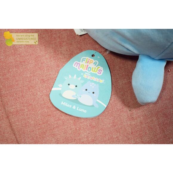 Flip A Mallows Squishmallows Miles The Dragon & Lune The Loch Ness Plush - Picture 3 of 5